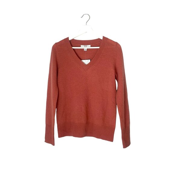 Magaschoni Cashmere V-Neck Sweater Size XS in Dusty Copper Winter Warm - Picture 2 of 10